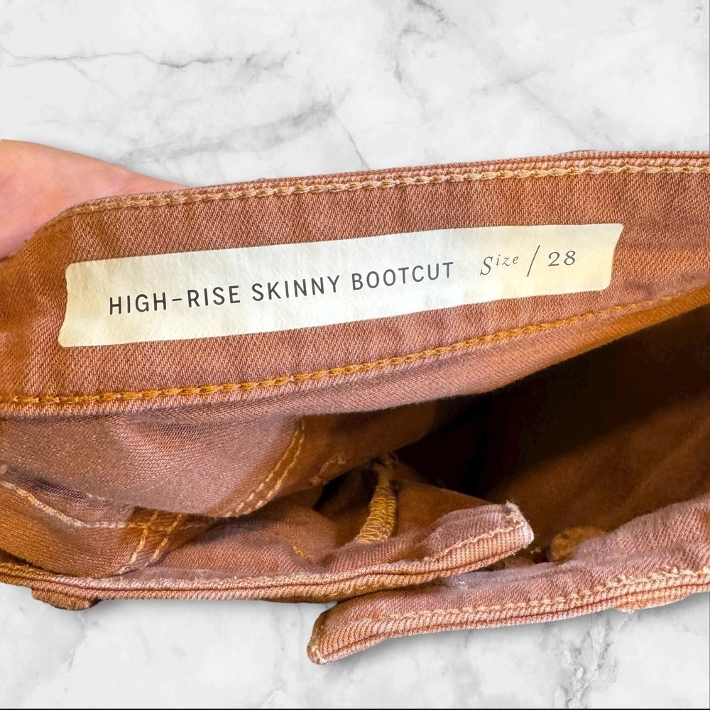 Anthropologie Pilcro High Rise‎ Skinny Bootcut Flare Jean Brown Sz 28 Terracotta - Picture 4 of 10